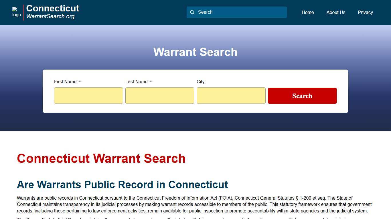 Connecticut Warrant Search | ConnecticutWarrantSearch.org